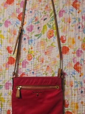 Michael Kors Pink Crossbody with Tan Adjustable Strap